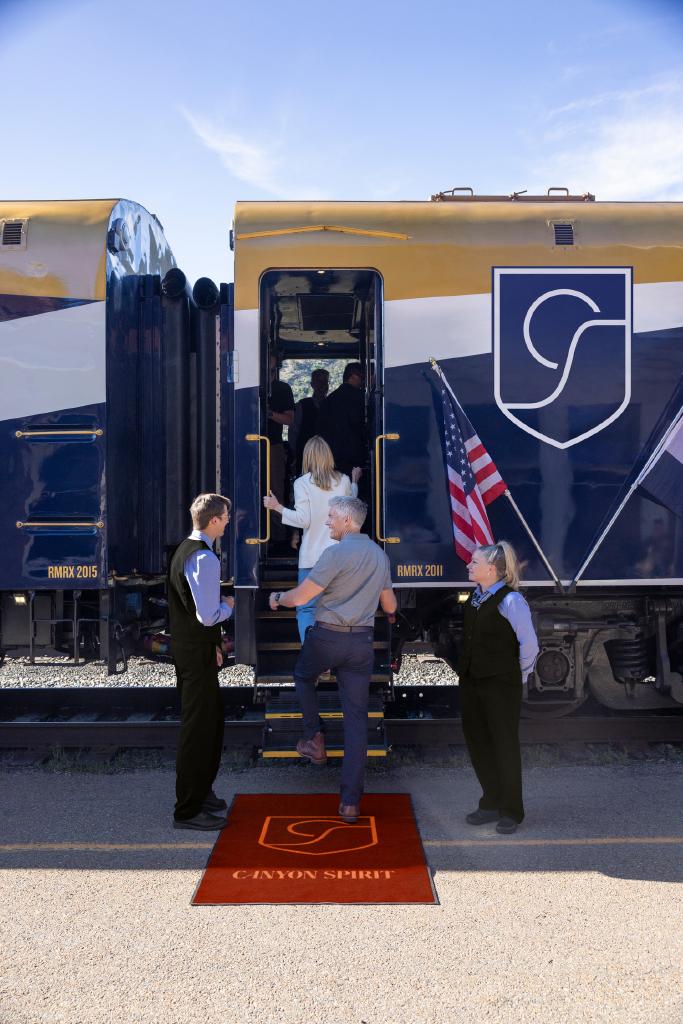 Host greeting passengers